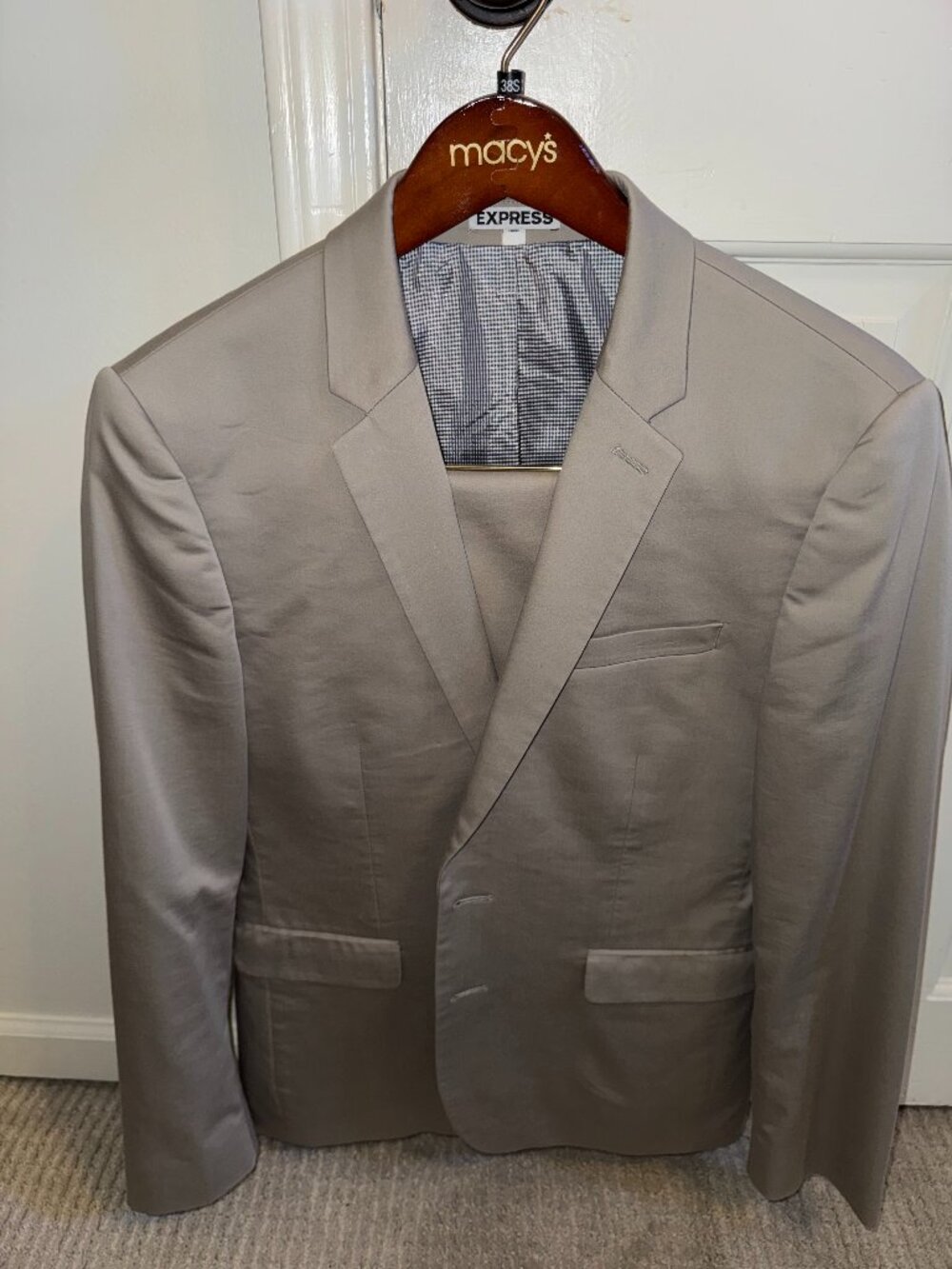 Express Innovator Skinny Fit Gray Suit 38S 29x30
